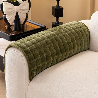 Velvet Sectional Couch Cover for 2-3 Seat, Khaki, 1PC, 35.4"x71"