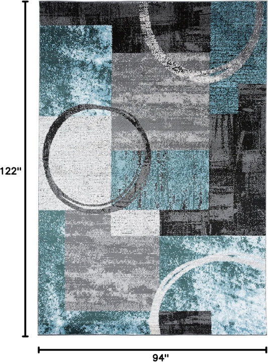 Rugshop Circle Design Contemporary Durable Area Rug Gray 7'10" x 10'2"