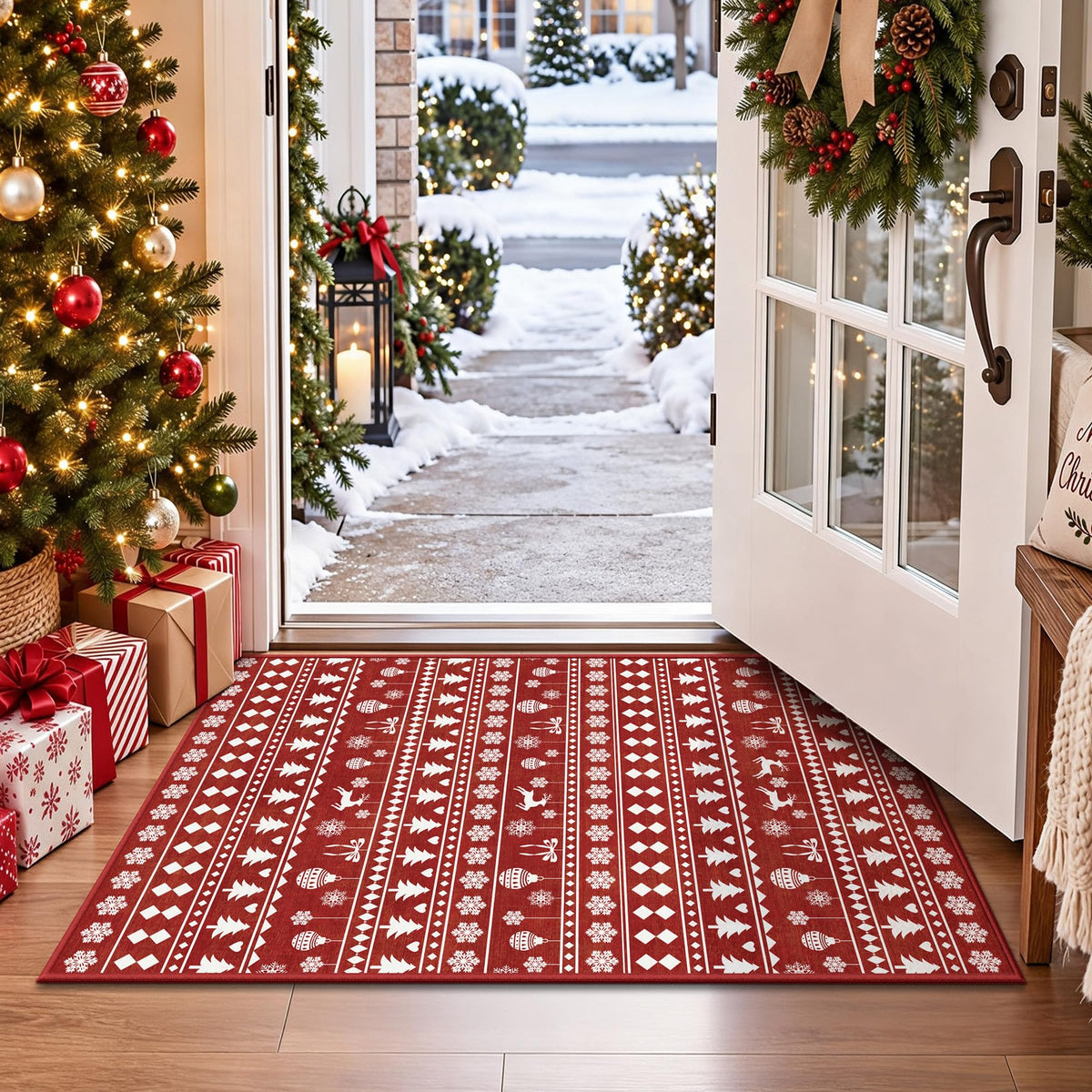 8x10 Rugs for Living Room - Modern Abstract Low Pile Washable Rug, Ultra Soft Non Slip Large Rugs, Floor Carpet for Bedroom Dining Room Office Laundry Nursery Home(Brown)