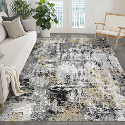 LOONGRUG 6x9 Area Rugs Washable Neutral Modern Abstract Living Room Rug