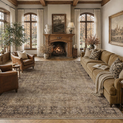HelloTree 5x7 Vintage Washable Non-Slip Living Room Area Rug
