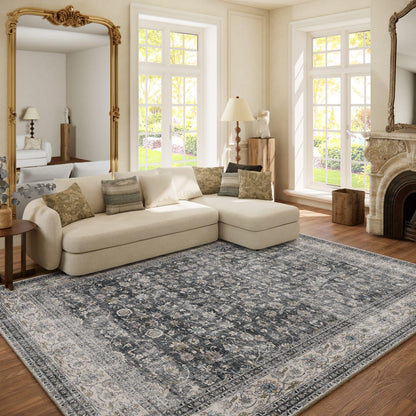 Area Rugs 9x12 Living Room: Washable Bedroom Rug Non Slip Large Boho Carpet