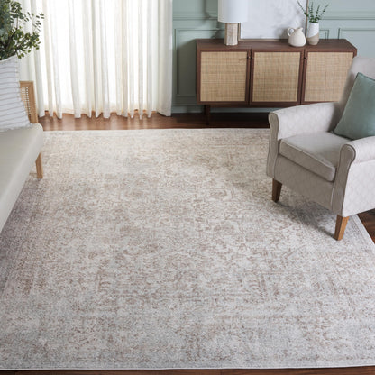 SAFAVIEH Evoke Area Rug 8x10 Large, Ivory & Taupe EVK256E