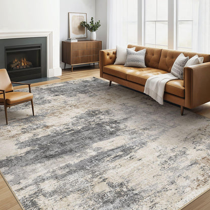 LOONGRUG 6x9 Area Rugs Washable Neutral Modern Abstract Living Room Rug