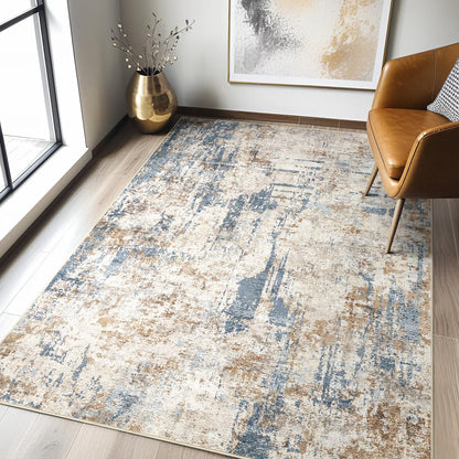LOONGRUG 6x9 Area Rugs Washable Neutral Modern Abstract Living Room Rug