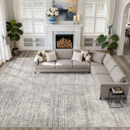 LOONGRUG 8x10 Area Rugs Washable Neutral Modern Rug for Living Room Brown