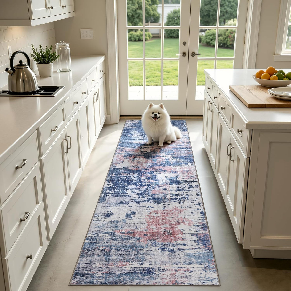 Sasttie 8x10 Washable Area Rug, Modern Abstract Large Carpet, Black & White