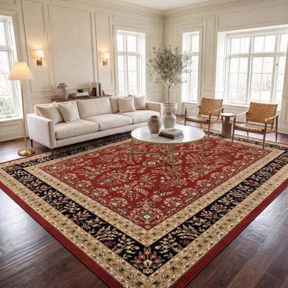 SAFAVIEH Lyndhurst Area Rug 9'x12', Traditional Red & Black LNH331B