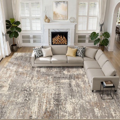 LOONGRUG 6x9 Area Rugs Washable Neutral Modern Abstract Living Room Rug