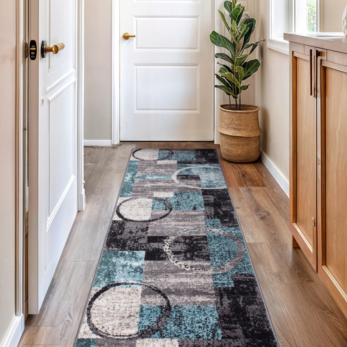 Rugshop Circle Design Contemporary Durable Area Rug Gray 7'10" x 10'2"