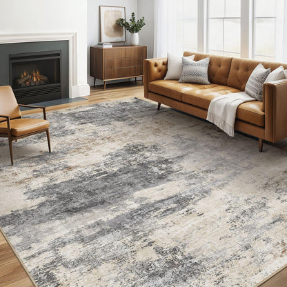LOONGRUG 6x9 Area Rugs Washable Neutral Modern Abstract Living Room Rug