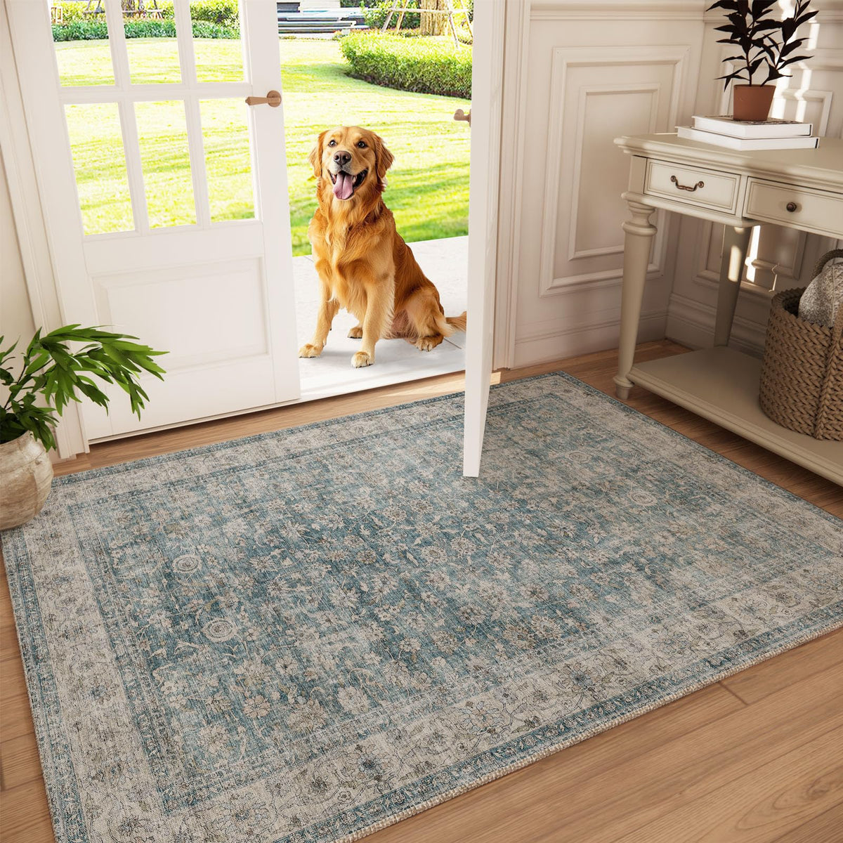 Area Rugs 9x12 Living Room: Washable Bedroom Rug Non Slip Large Boho Carpet