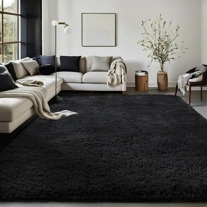 Ophanie Area Rugs 9x12 Living Room, Large Grey Bedroom Carpet, Big Shag Indoor Thick Soft Nursery Rug, Gray Fluffy Carpets for Boy and Girls Room Dorm Home Decor Aesthetic