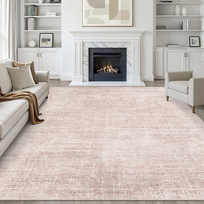 LOONGRUG 8x10 Area Rugs Washable Neutral Modern Rug for Living Room Brown