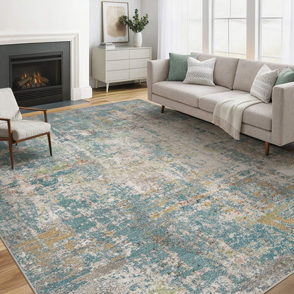 LOONGRUG 6x9 Area Rugs Washable Neutral Modern Abstract Living Room Rug