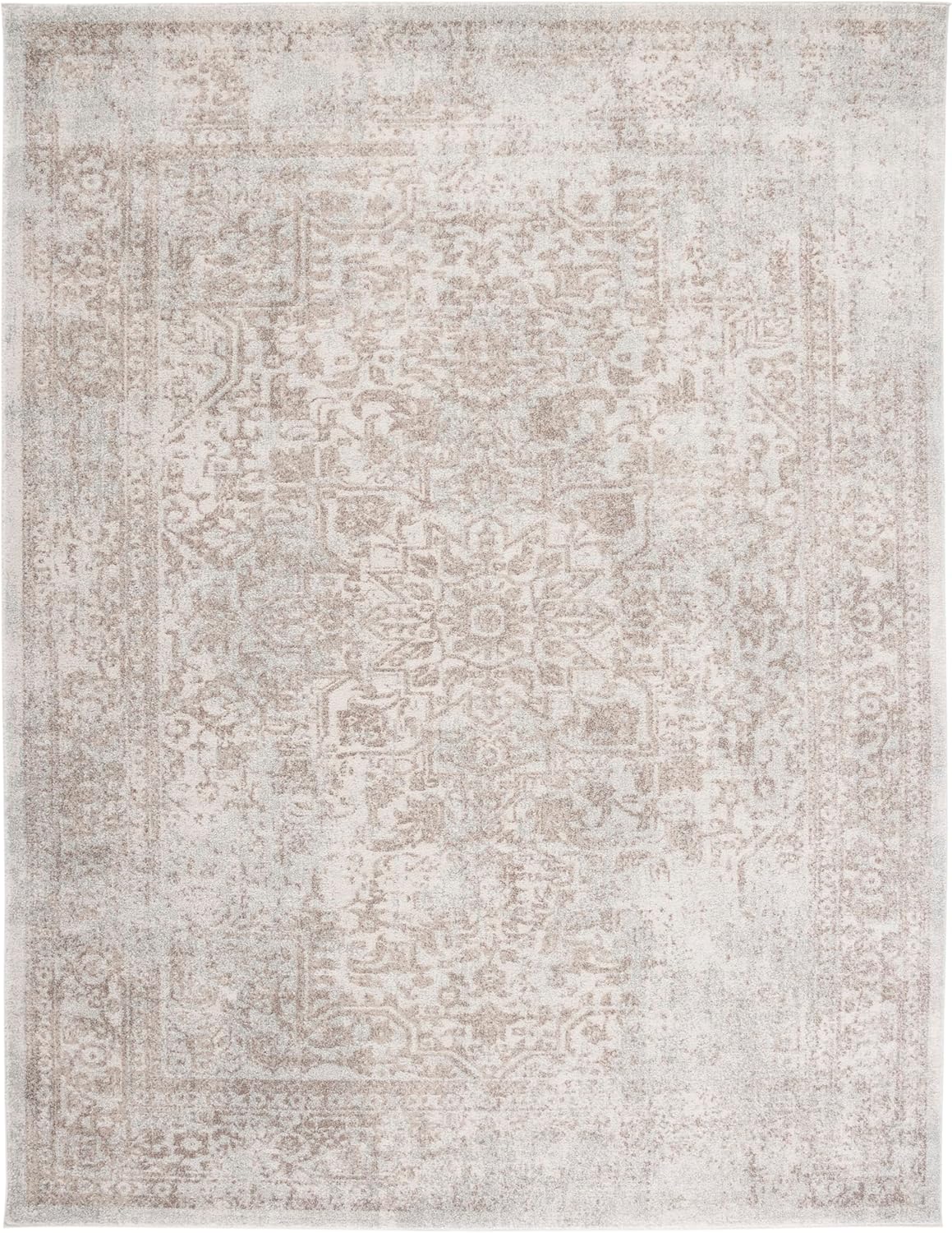 SAFAVIEH Evoke Area Rug 8x10 Large, Ivory & Taupe EVK256E