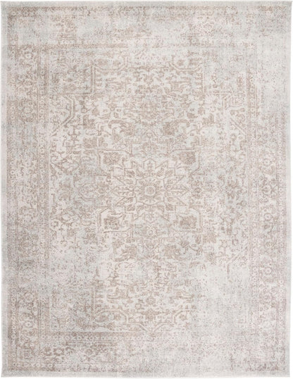 SAFAVIEH Evoke Area Rug 8x10 Large, Ivory & Taupe EVK256E