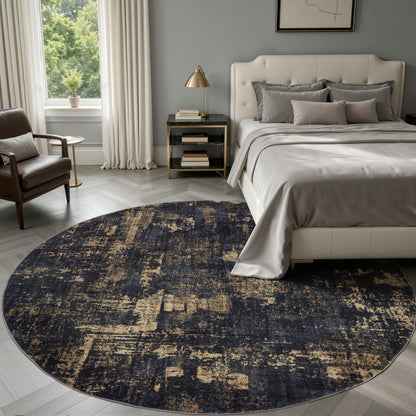 Sasttie 8x10 Washable Area Rug, Modern Abstract Large Carpet, Black & White