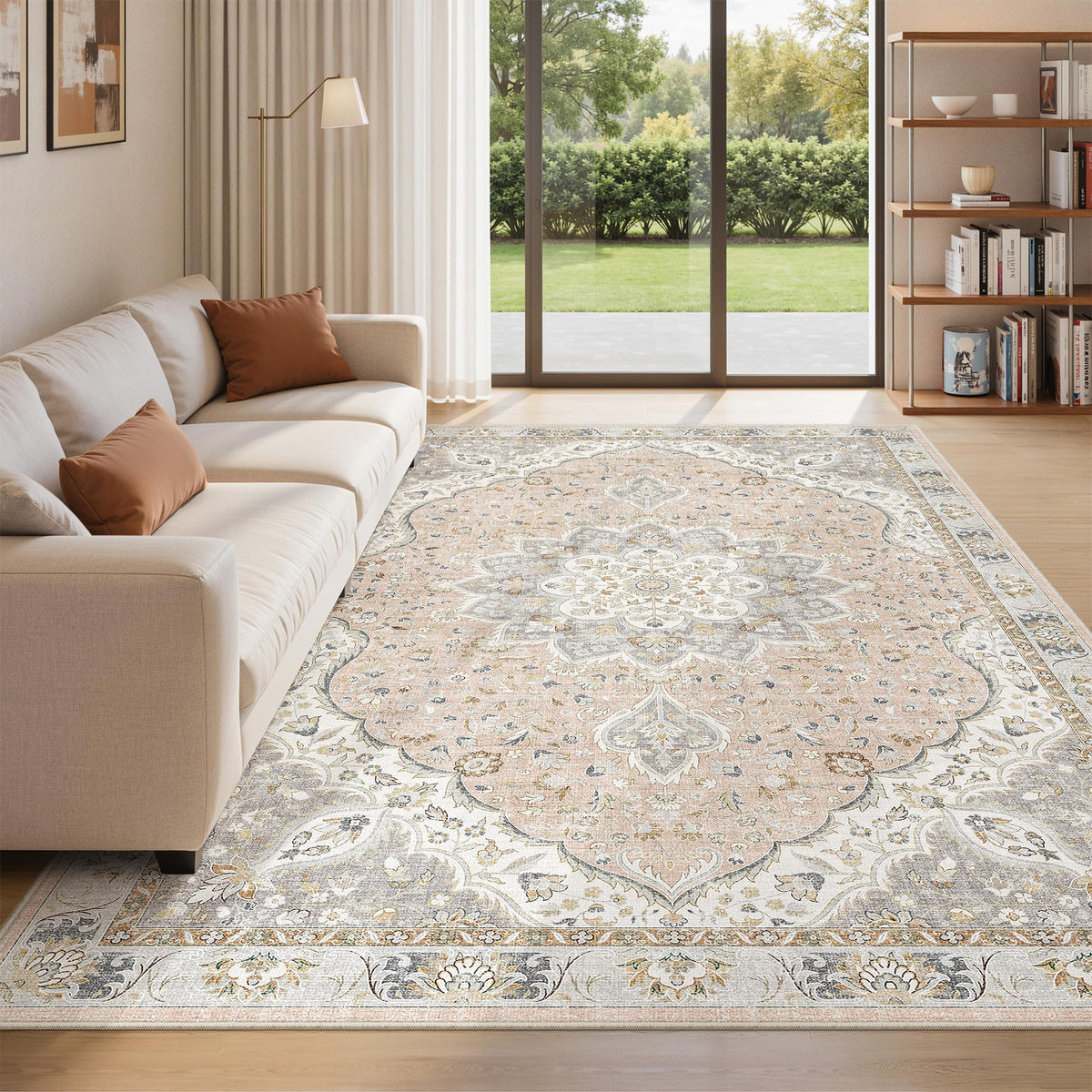 befbee 8x10 Area Rugs for Living Room, Washable Vintage Non Slip Rug