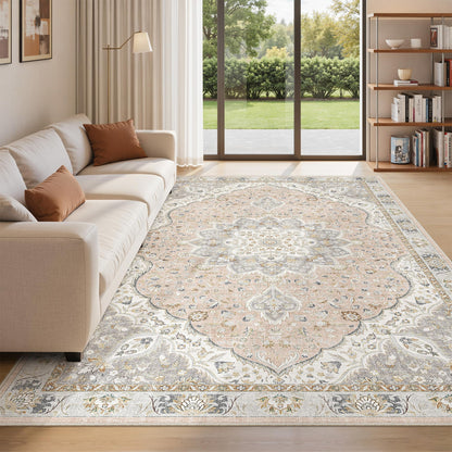 befbee 8x10 Area Rugs for Living Room, Washable Vintage Non Slip Rug