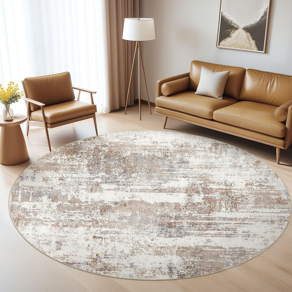LOONGRUG 6x9 Area Rugs Washable Neutral Modern Abstract Living Room Rug