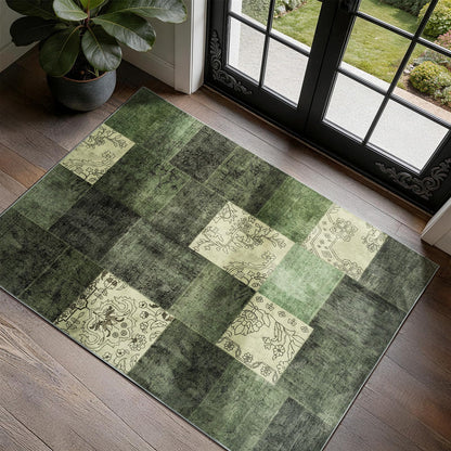 LIANLAM 8x10 Washable Area Rugs for Living Room & Bedroom(8x10,Black&Gray)