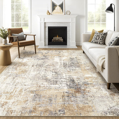 LOONGRUG 6x9 Area Rugs Washable Neutral Modern Abstract Living Room Rug
