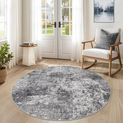 DMOYEST Area Rug Living Room Rugs 9x12 Washable Abstract Grey Carpet