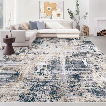 Area Rugs 6x9 Living Room: Washable Rug Modern Abstract Large Rug Soft Non Slip Neutral Rugs Stain Resistant Indoor Carpet for Bedroom Kitchen Dining Room Table Nursery Home Office Rugs(Beige,6'x9')