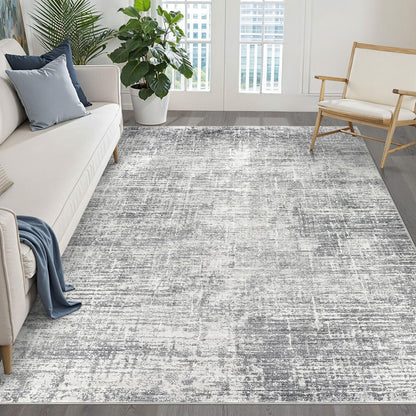 LOONGRUG 8x10 Area Rugs Washable Neutral Modern Rug for Living Room Brown