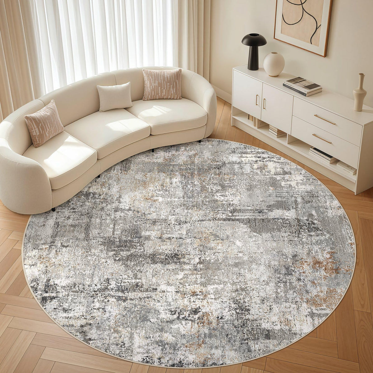 LOONGRUG 6x9 Area Rugs Washable Neutral Modern Abstract Living Room Rug