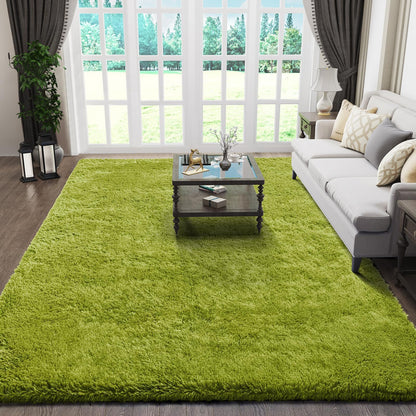 Ophanie Area Rugs 9x12 Living Room, Large Grey Bedroom Carpet, Big Shag Indoor Thick Soft Nursery Rug, Gray Fluffy Carpets for Boy and Girls Room Dorm Home Decor Aesthetic