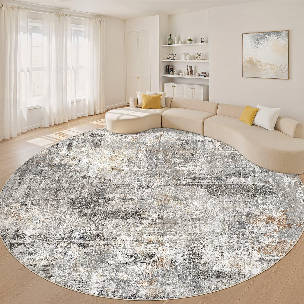 LOONGRUG 6x9 Area Rugs Washable Neutral Modern Abstract Living Room Rug