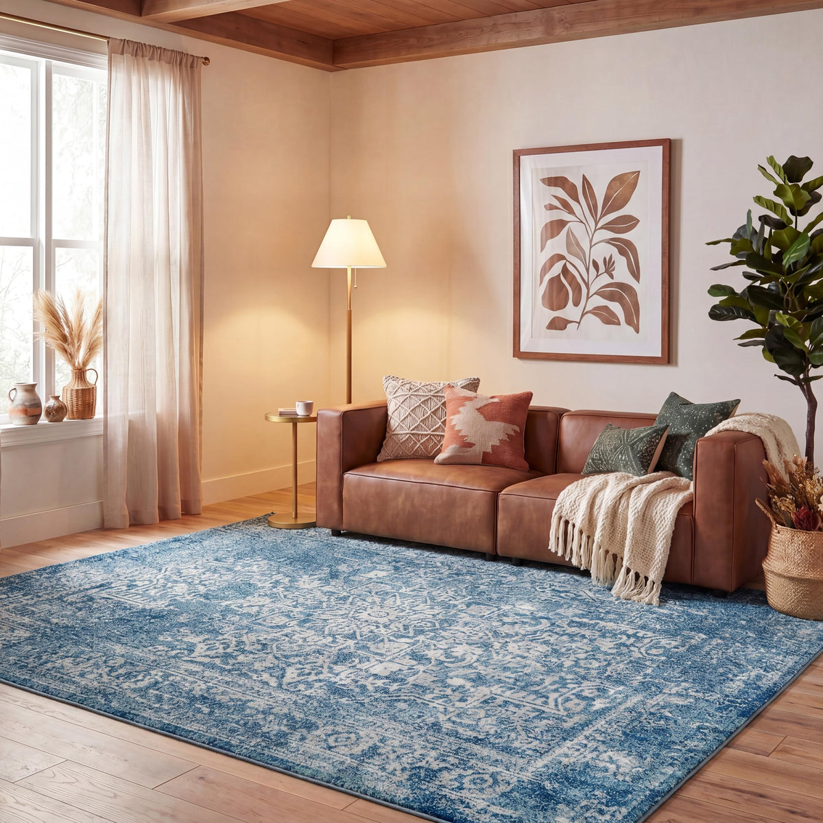 SAFAVIEH Evoke Area Rug 8x10 Large, Ivory & Taupe EVK256E