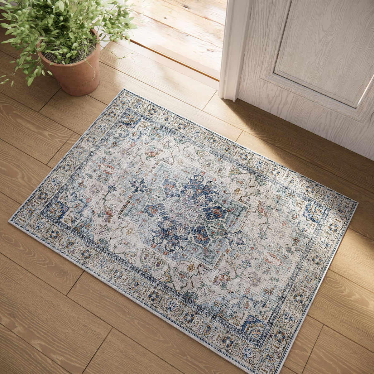 Area Rugs 9x12 Living Room: Washable Bedroom Rug Non Slip Large Boho Carpet