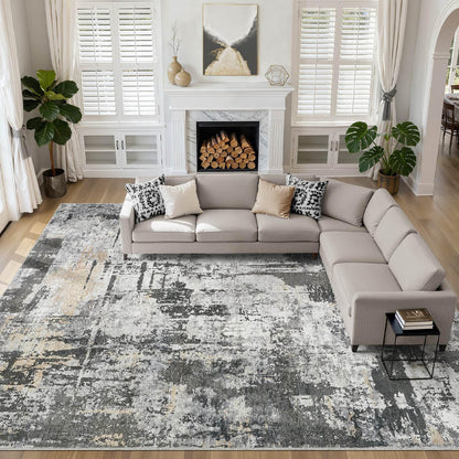 LOONGRUG 6x9 Area Rugs Washable Neutral Modern Abstract Living Room Rug