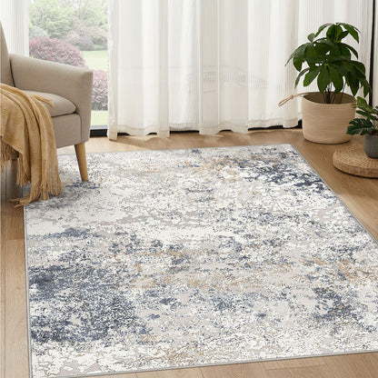 DMOYEST Area Rug Living Room Rugs 9x12 Washable Abstract Grey Carpet