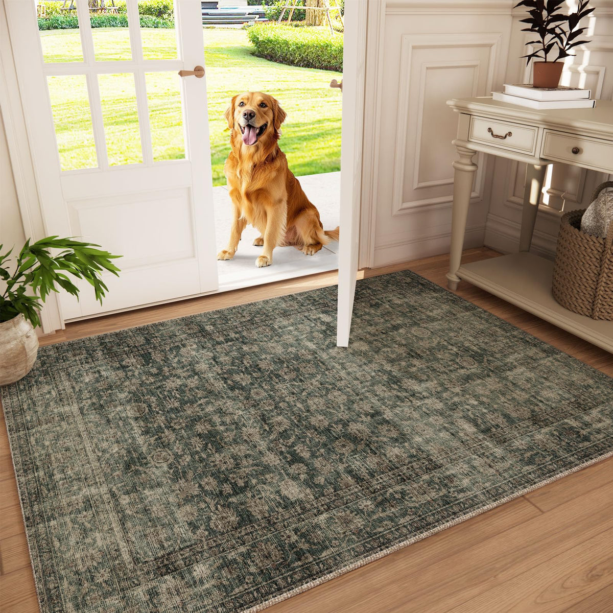 Area Rugs 9x12 Living Room: Washable Bedroom Rug Non Slip Large Boho Carpet