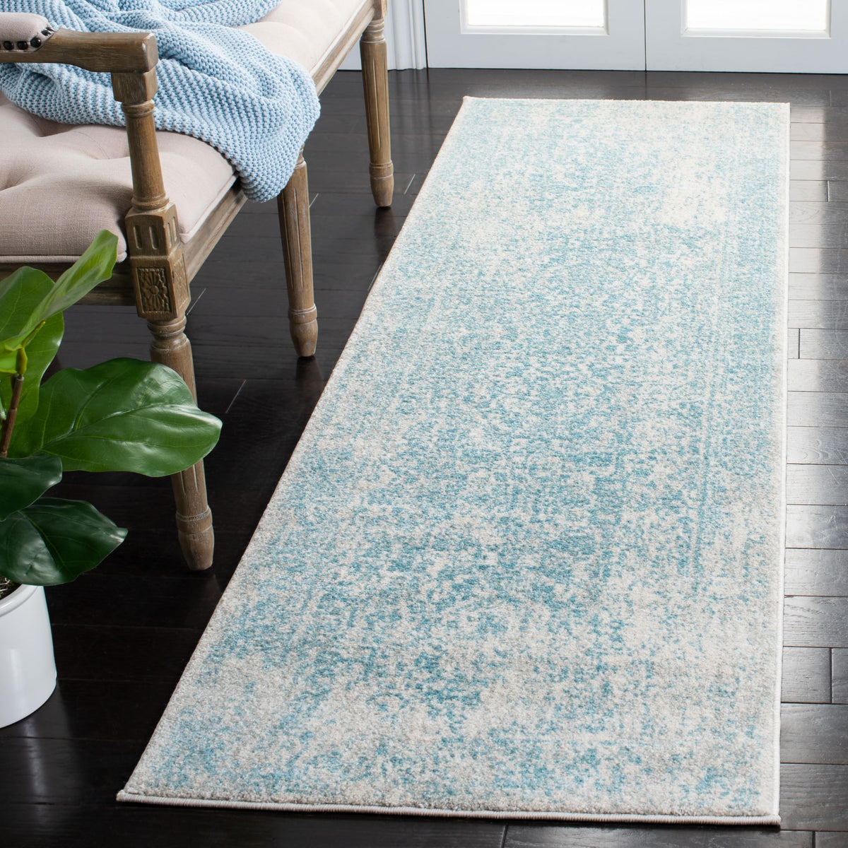 SAFAVIEH Evoke Area Rug 8x10 Large, Ivory & Taupe EVK256E