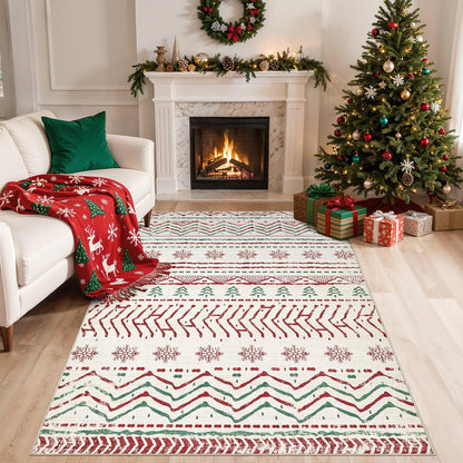Nakagishi 10X14 Area Rugs for Living Room: Washable Modern Abstract Rug with Non-Slip Silicone Backing Low Pile Soft Carpet for Bedroom & Dining Decor Ideal for Families with Kids and Pets-Brown