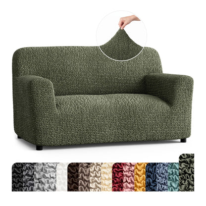 PAULATO Premium Stretch Couch Covers for Sofa - Sofa Chair Cover Washable, Dogs & Pets Friendly - Elastic Polyester Loveseat Slipcovers - Non-Slip Love Seat Couch Covers - Moss Green (64"-85" Wide)
