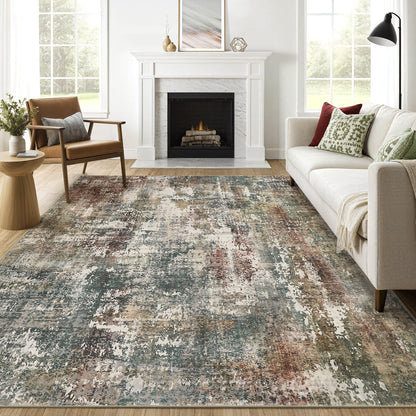 LOONGRUG 6x9 Area Rugs Washable Neutral Modern Abstract Living Room Rug
