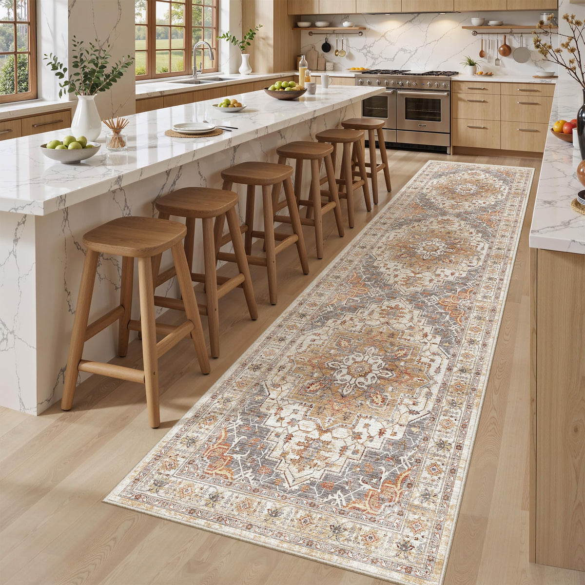 befbee 8x10 Area Rugs for Living Room, Washable Vintage Non Slip Rug