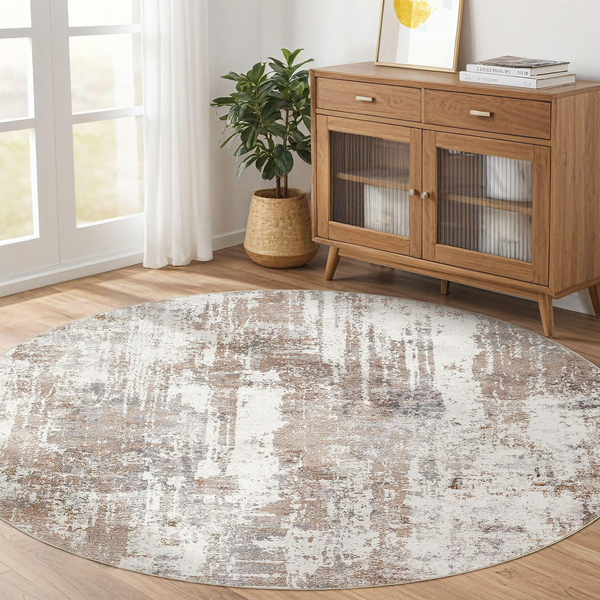LOONGRUG 6x9 Area Rugs Washable Neutral Modern Abstract Living Room Rug