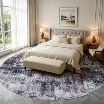 Sasttie 8x10 Washable Area Rug, Modern Abstract Large Carpet, Black & White