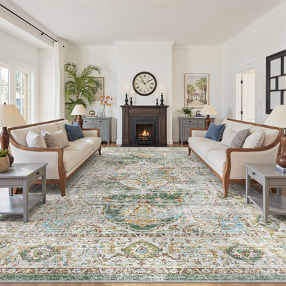befbee 8x10 Area Rugs for Living Room, Washable Vintage Non Slip Rug