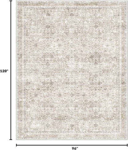 Sasttie 8x10 Area Rugs, Ultra-Soft Washable Rug for Living Room, Beige