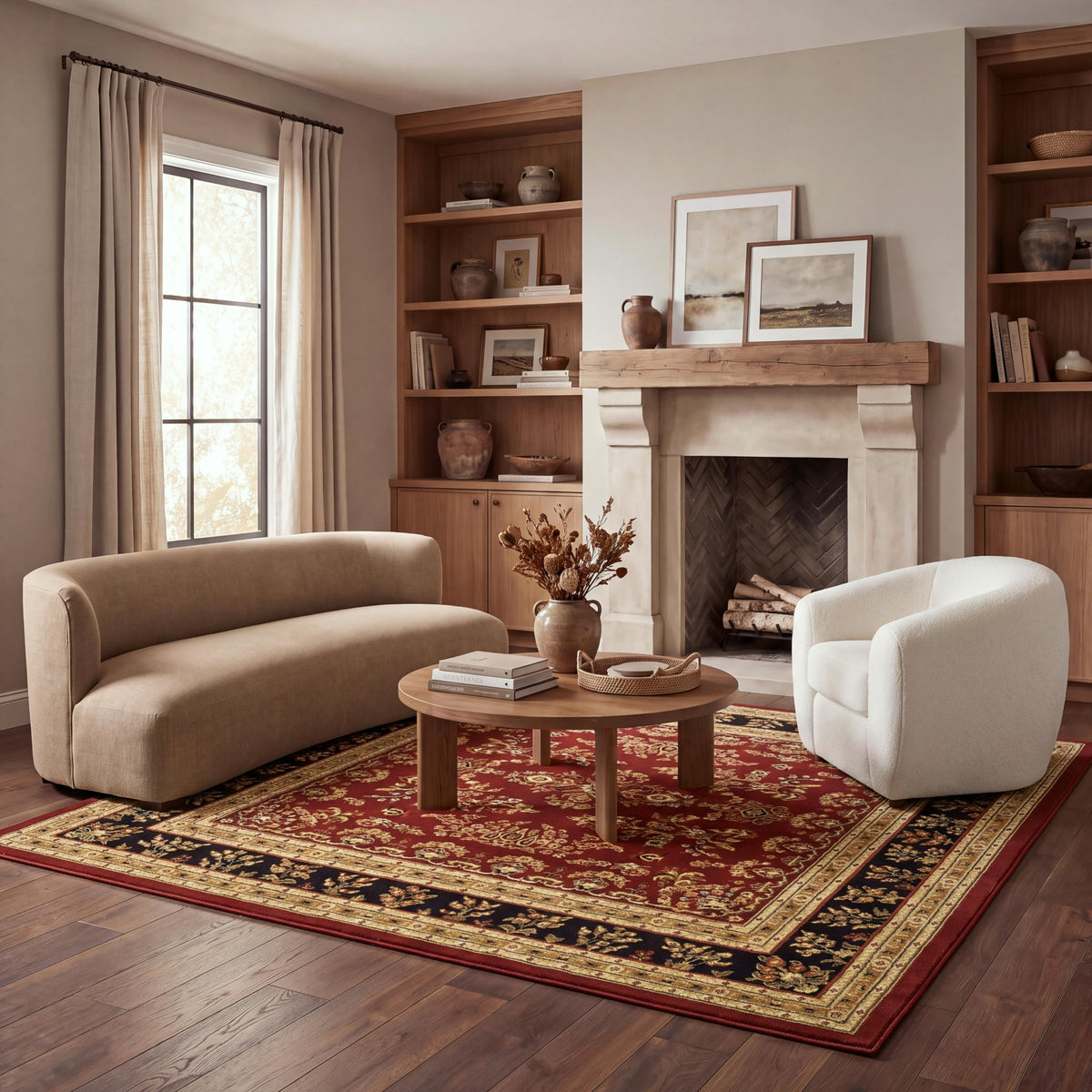 SAFAVIEH Lyndhurst Area Rug 9'x12', Traditional Red & Black LNH331B