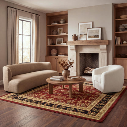 SAFAVIEH Lyndhurst Area Rug 9'x12', Traditional Red & Black LNH331B