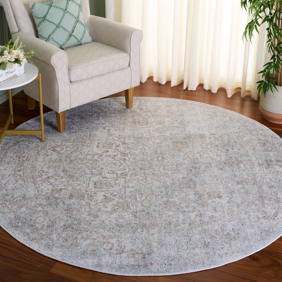 SAFAVIEH Evoke Area Rug 8x10 Large, Ivory & Taupe EVK256E